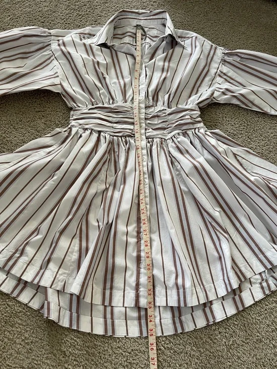 Anthropologie Long-Sleeve Collared A Line Mini Dress - Picture 10 of 10